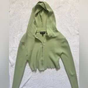 Zip up green top from pretty little thing!